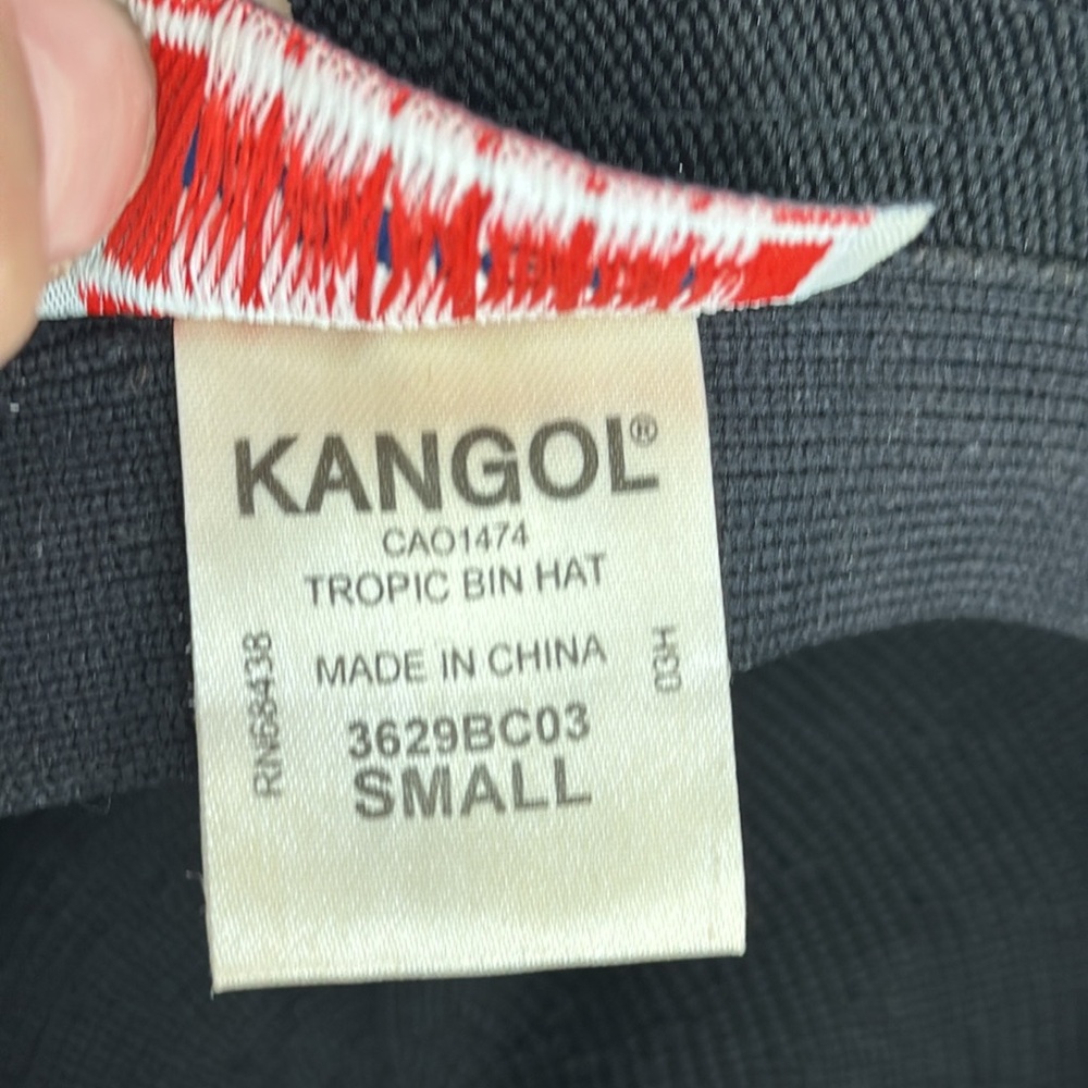 KANGOL Vintage Tropic Bin Bucket Knit Hat Short Brim SMALL Black VGC! - Picture 8 of 8